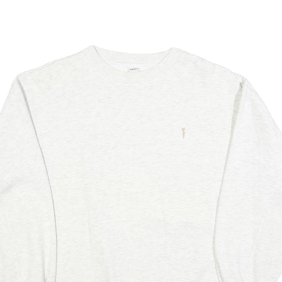 TORERO Mens White Cotton Blend Crew Neck M Classic Sweatshirt Pullover