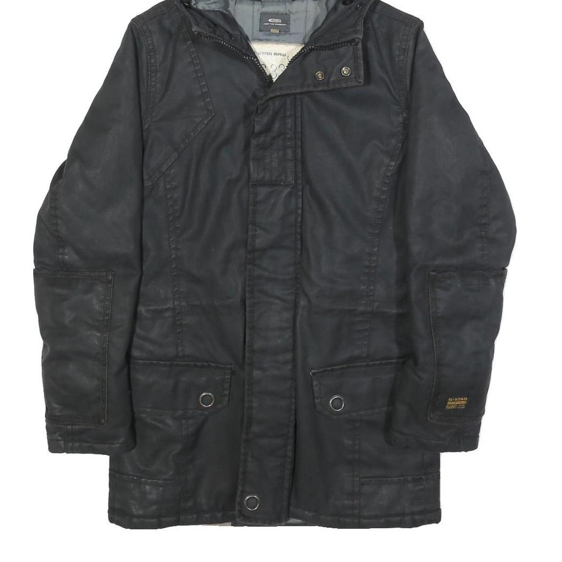 G-STAR Womens Black Cotton Hooded Jacket S Woven Casual Urban Style Zip Up