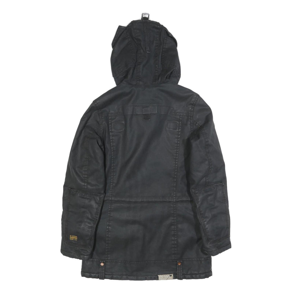 G-STAR Womens Black Cotton Hooded Jacket S Woven Casual Urban Style Zip Up