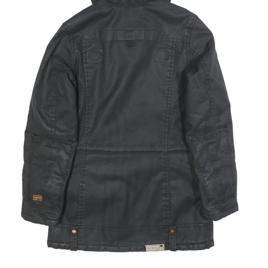 G-STAR Womens Black Cotton Hooded Jacket S Woven Casual Urban Style Zip Up