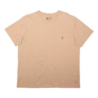 CARHARTT Womens Beige T-Shirt XL Short Sleeve Crew Neck Logo Pocket Casual