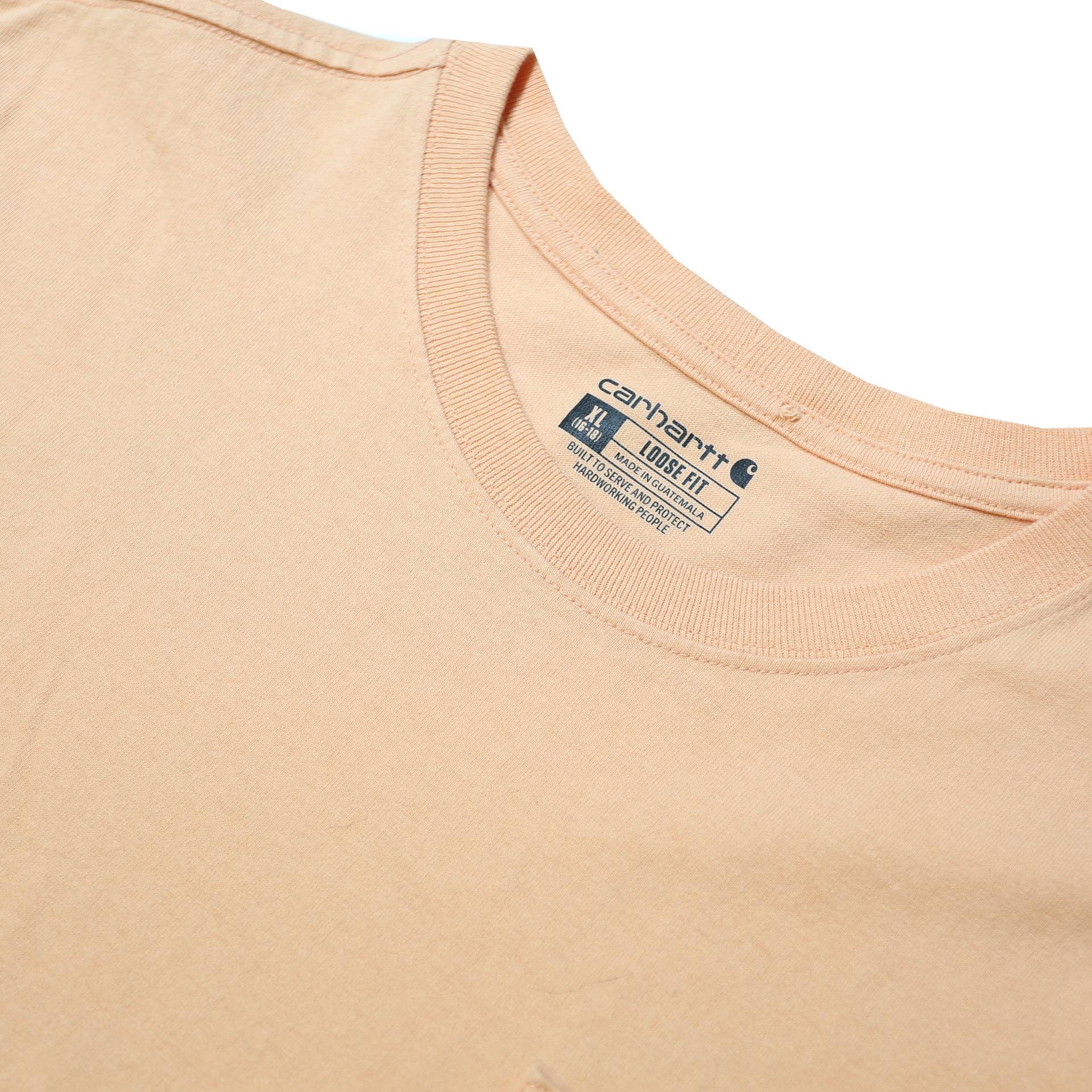 CARHARTT Womens Beige T-Shirt XL Short Sleeve Crew Neck Logo Pocket Casual