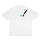 ADIDAS Mens White Polo Shirt L Cotton Blend Short Sleeve Abstract Print