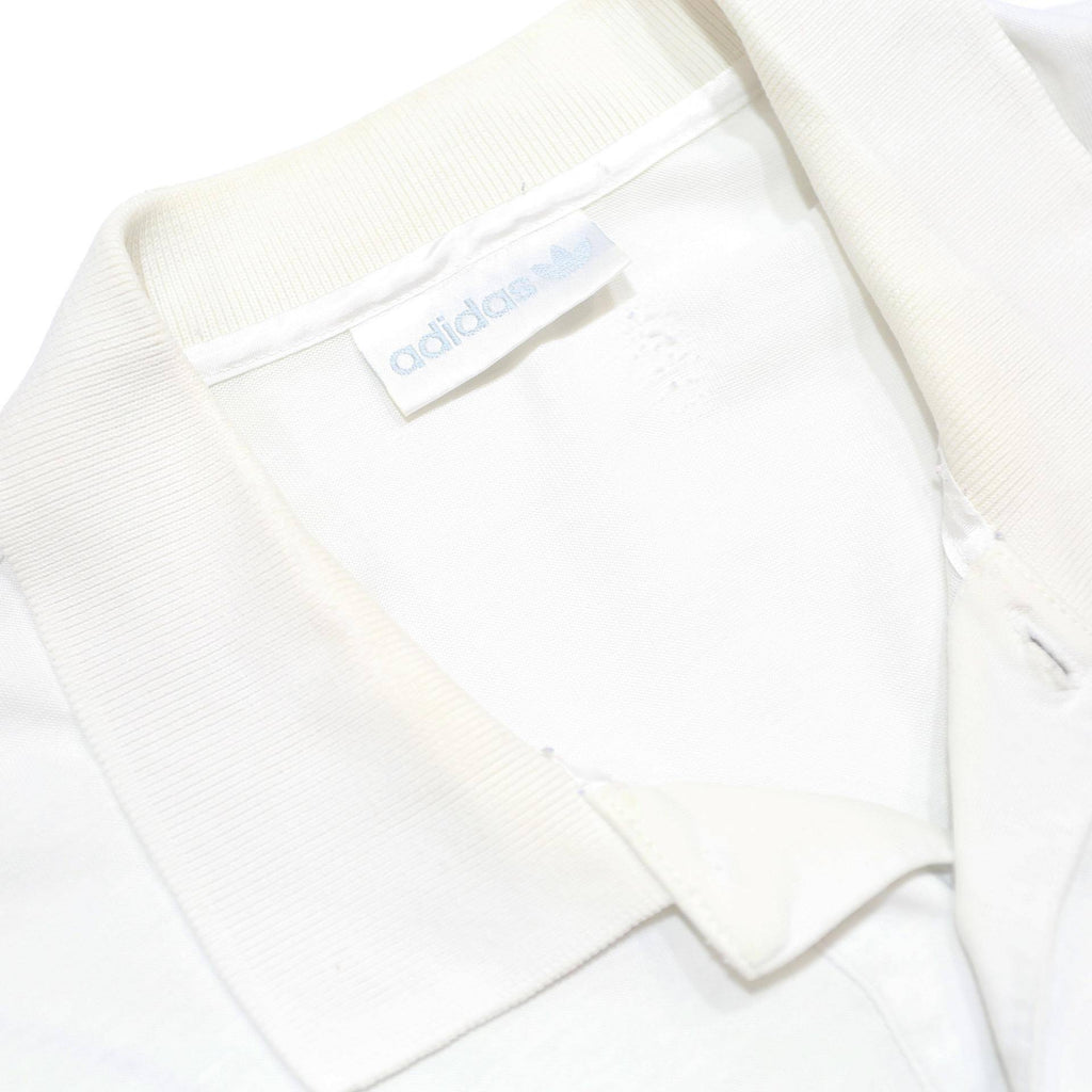 ADIDAS Mens White Polo Shirt L Cotton Blend Short Sleeve Abstract Print