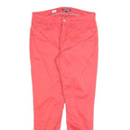 TOMMY HILFIGER Womens Cotton Red Slim Skinny Trousers W28 L26 Casual Zip