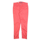 TOMMY HILFIGER Womens Cotton Red Slim Skinny Trousers W28 L26 Casual Zip