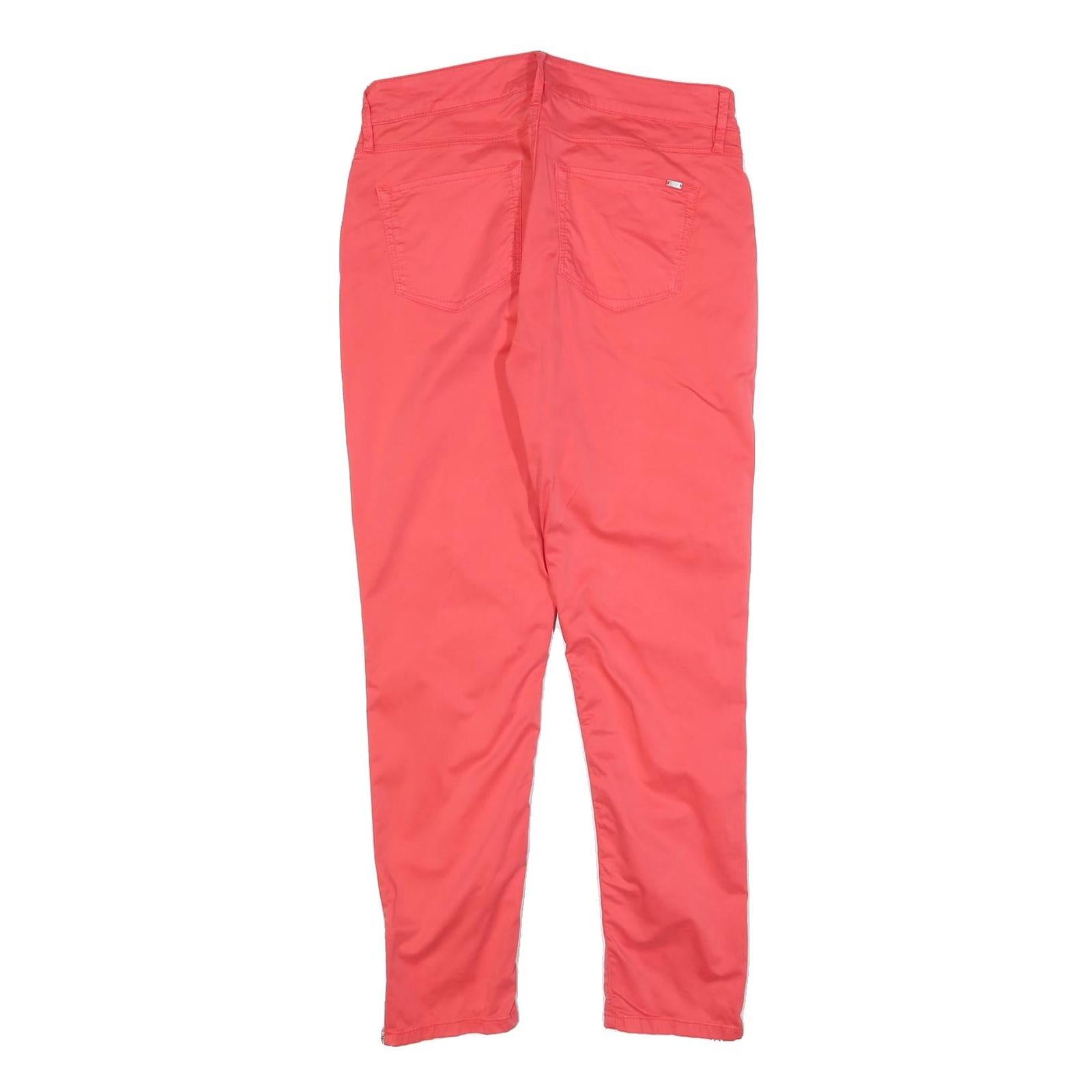 TOMMY HILFIGER Womens Cotton Red Slim Skinny Trousers W28 L26 Casual Zip