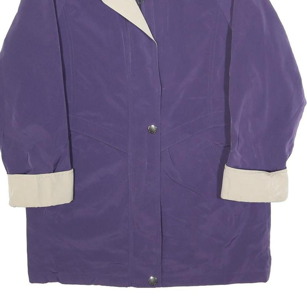 NAUTICA Womens Purple & Beige Zip Jacket S Polyester Blend Classic Style
