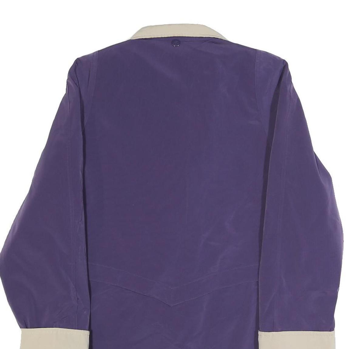 NAUTICA Womens Purple & Beige Zip Jacket S Polyester Blend Classic Style