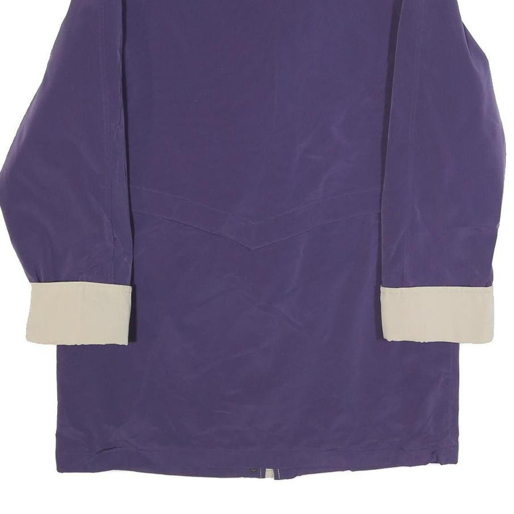 NAUTICA Womens Purple & Beige Zip Jacket S Polyester Blend Classic Style