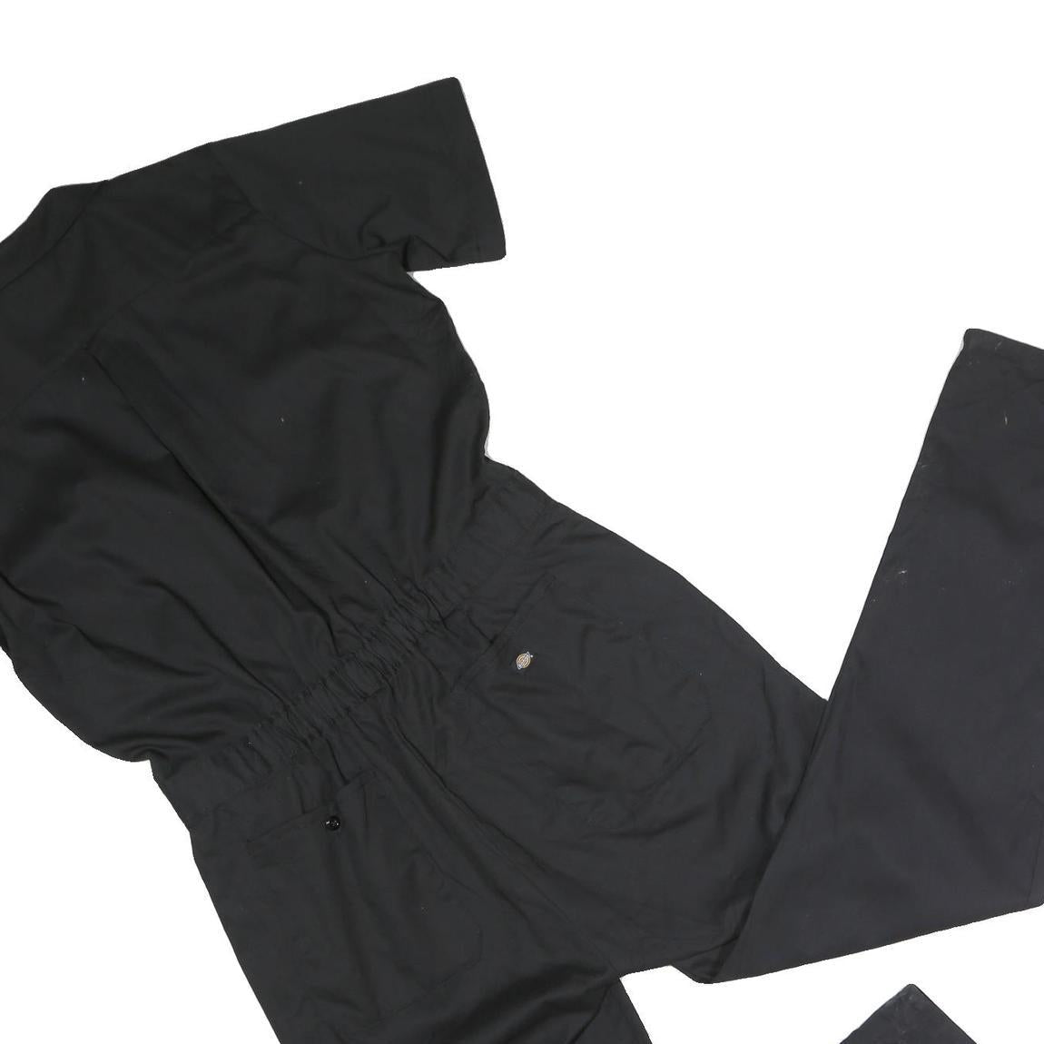 DICKIES Mens Black Cotton Blend Regular Fit Dungarees L W36 L30 Workwear