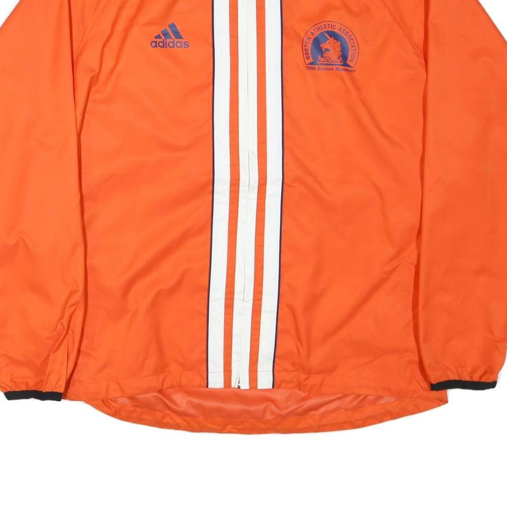ADIDAS Mens Orange Nylon Zip Jacket L Boston Marathon 1999 Sports Windbreaker