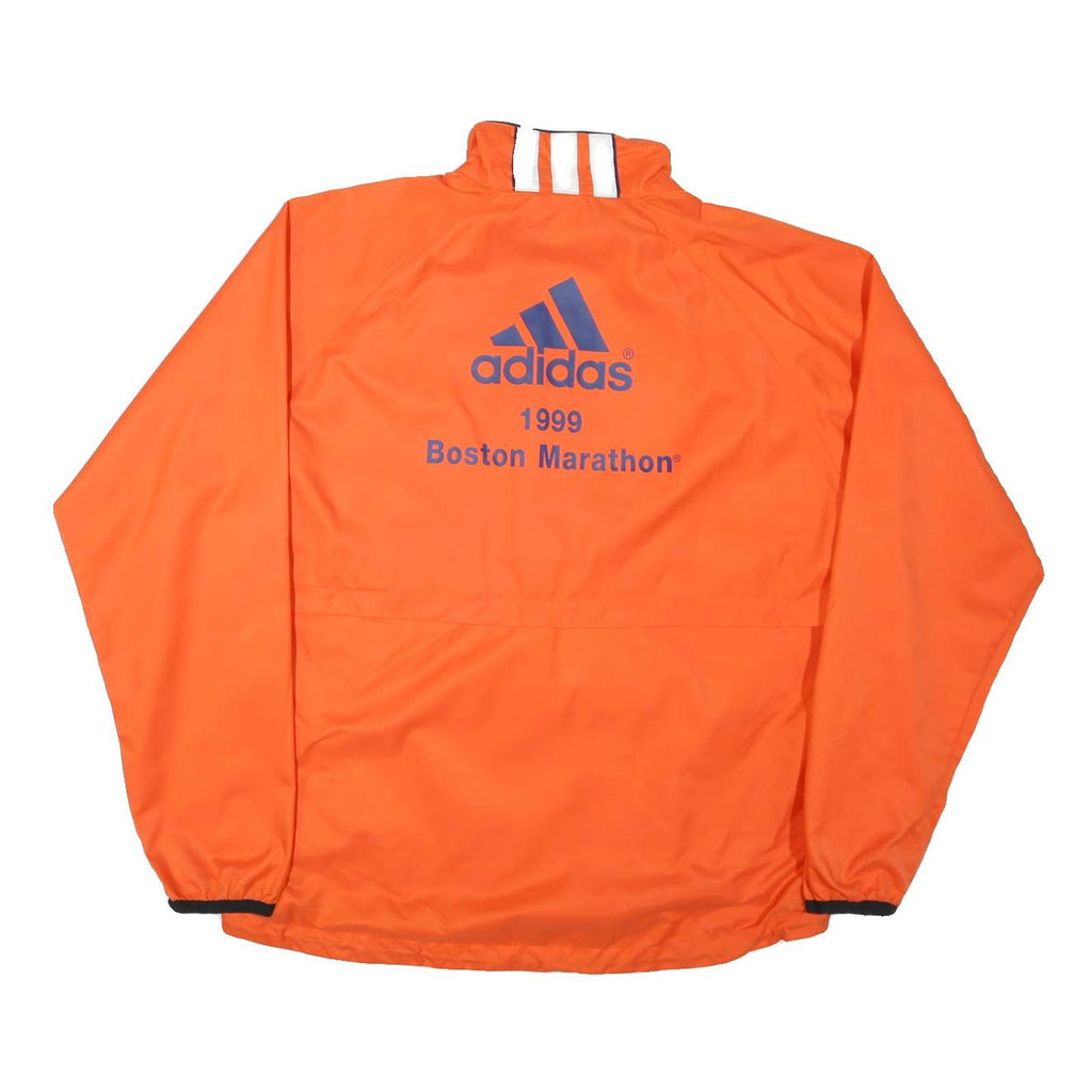 ADIDAS Mens Orange Nylon Zip Jacket L Boston Marathon 1999 Sports Windbreaker