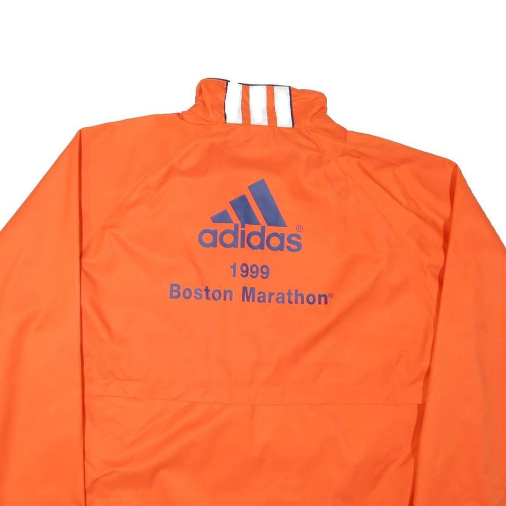 ADIDAS Mens Orange Nylon Zip Jacket L Boston Marathon 1999 Sports Windbreaker