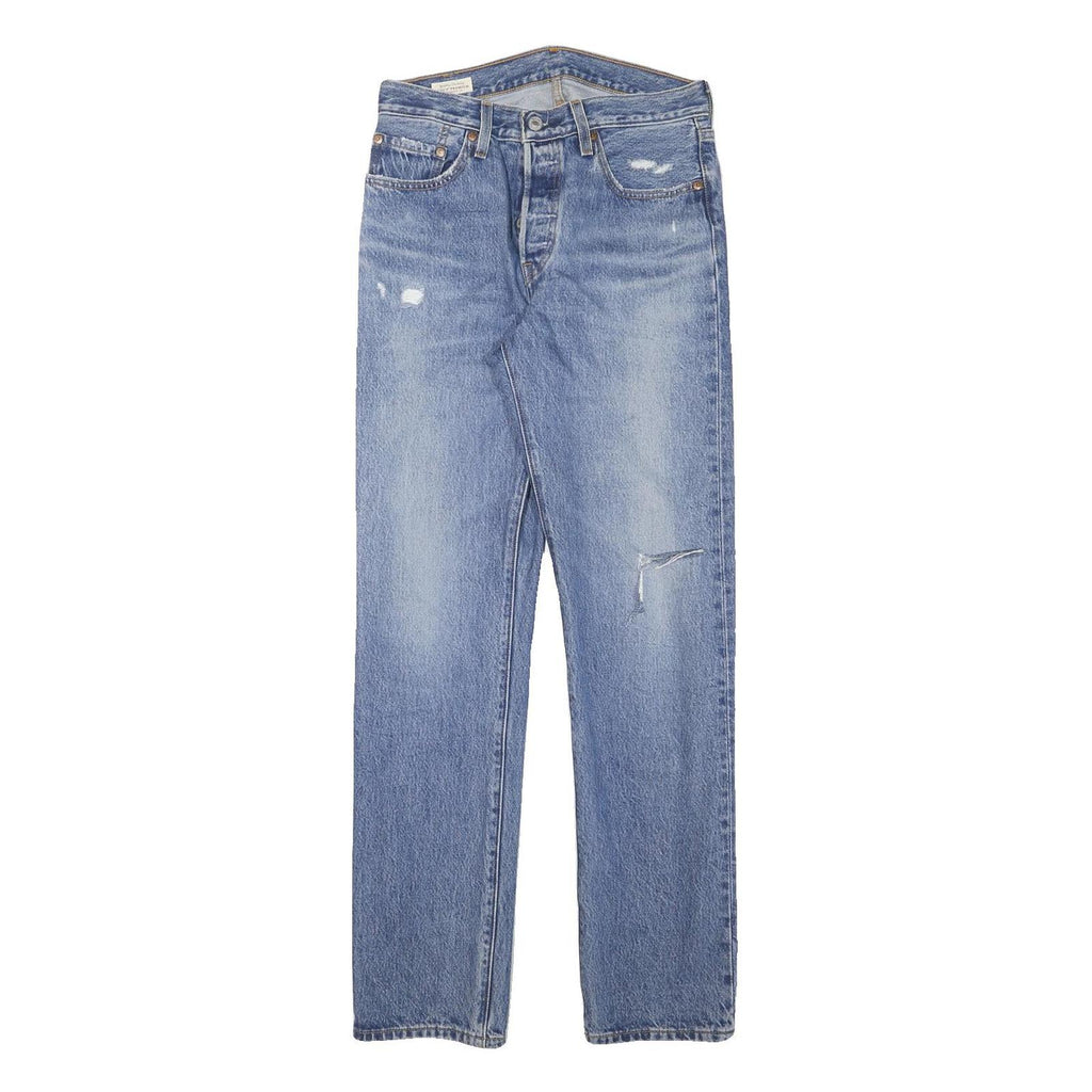 LEVI'S 501 Womens Regular Fit Straight Denim Light W28 L31 Button Cotton Blend