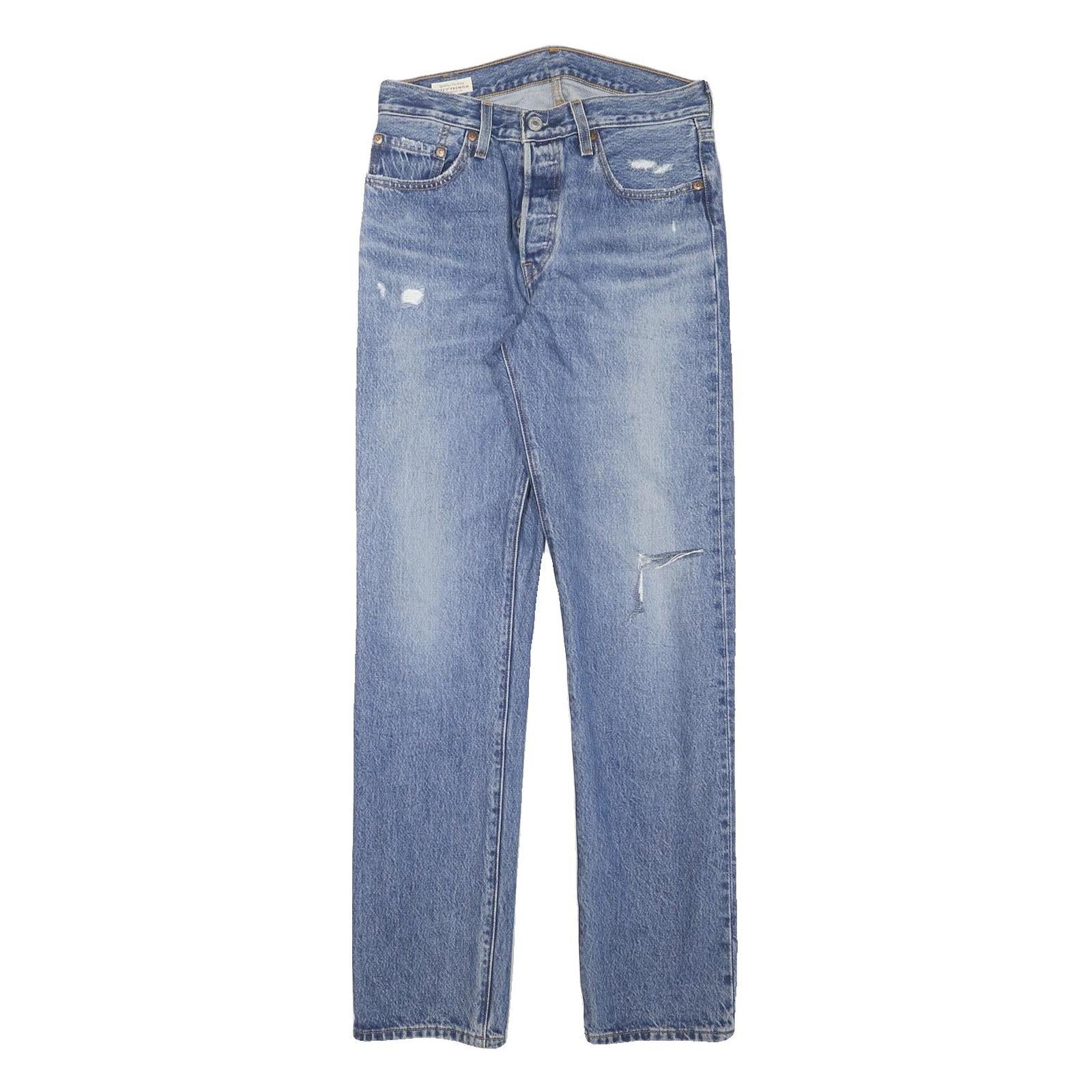 LEVI'S 501 Womens Regular Fit Straight Denim Light W28 L31 Button Cotton Blend