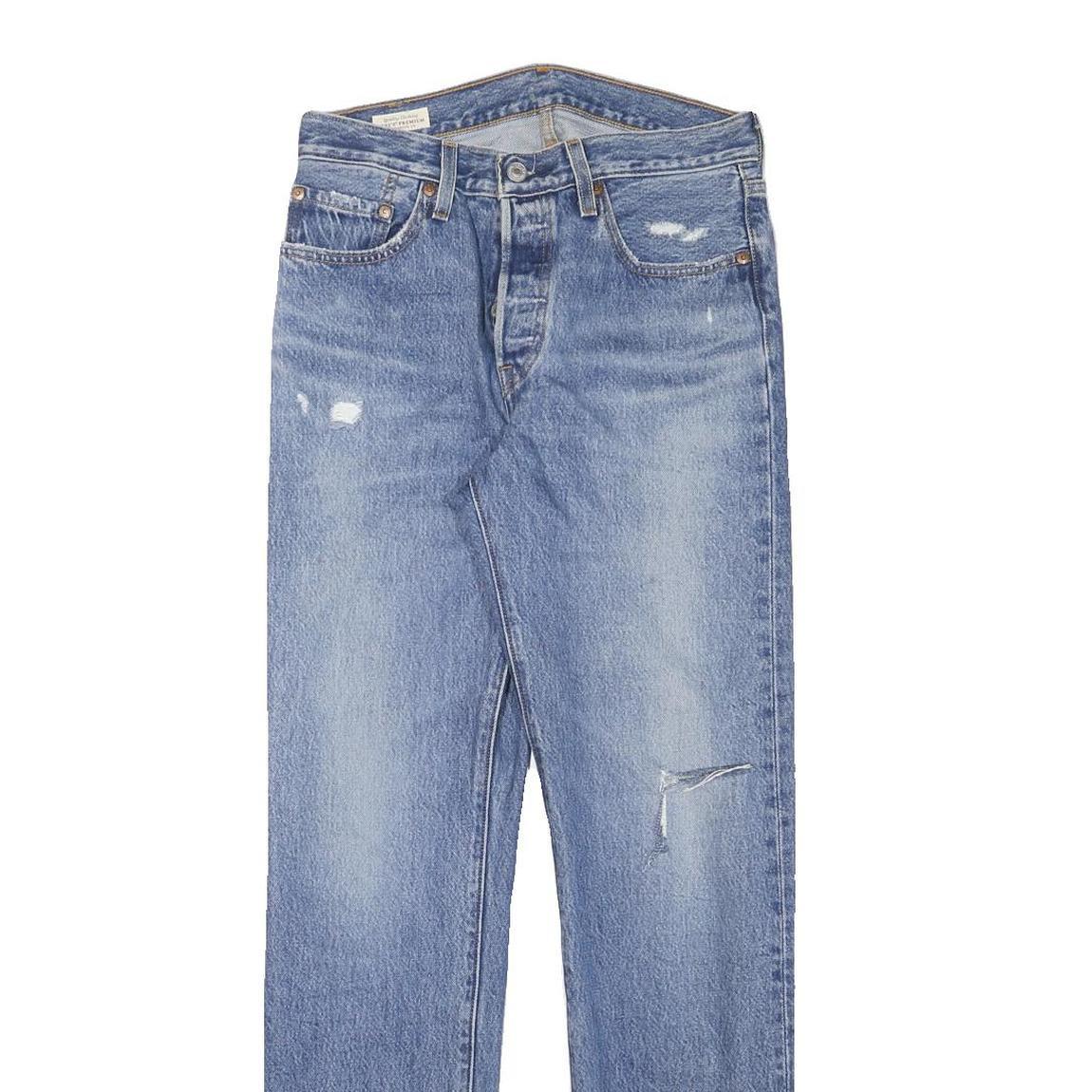 LEVI'S 501 Womens Regular Fit Straight Denim Light W28 L31 Button Cotton Blend