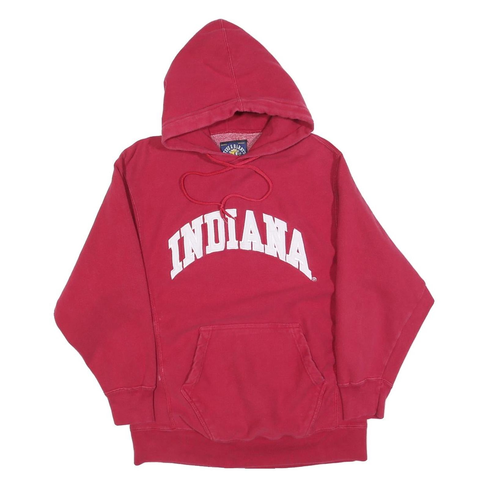 STEVE & BARRYS Mens Red Indiana Pullover Hoodie S Cotton Blend Casual