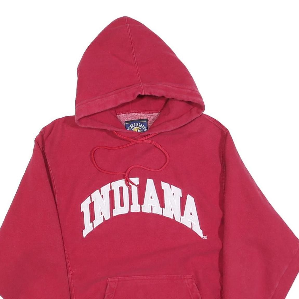 STEVE & BARRYS Mens Red Indiana Pullover Hoodie S Cotton Blend Casual