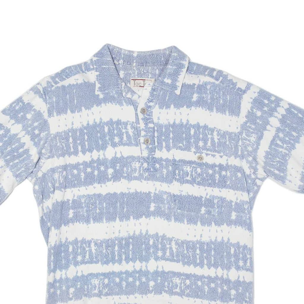 TOC TOC Mens Shirt Blue Crazy Pattern S