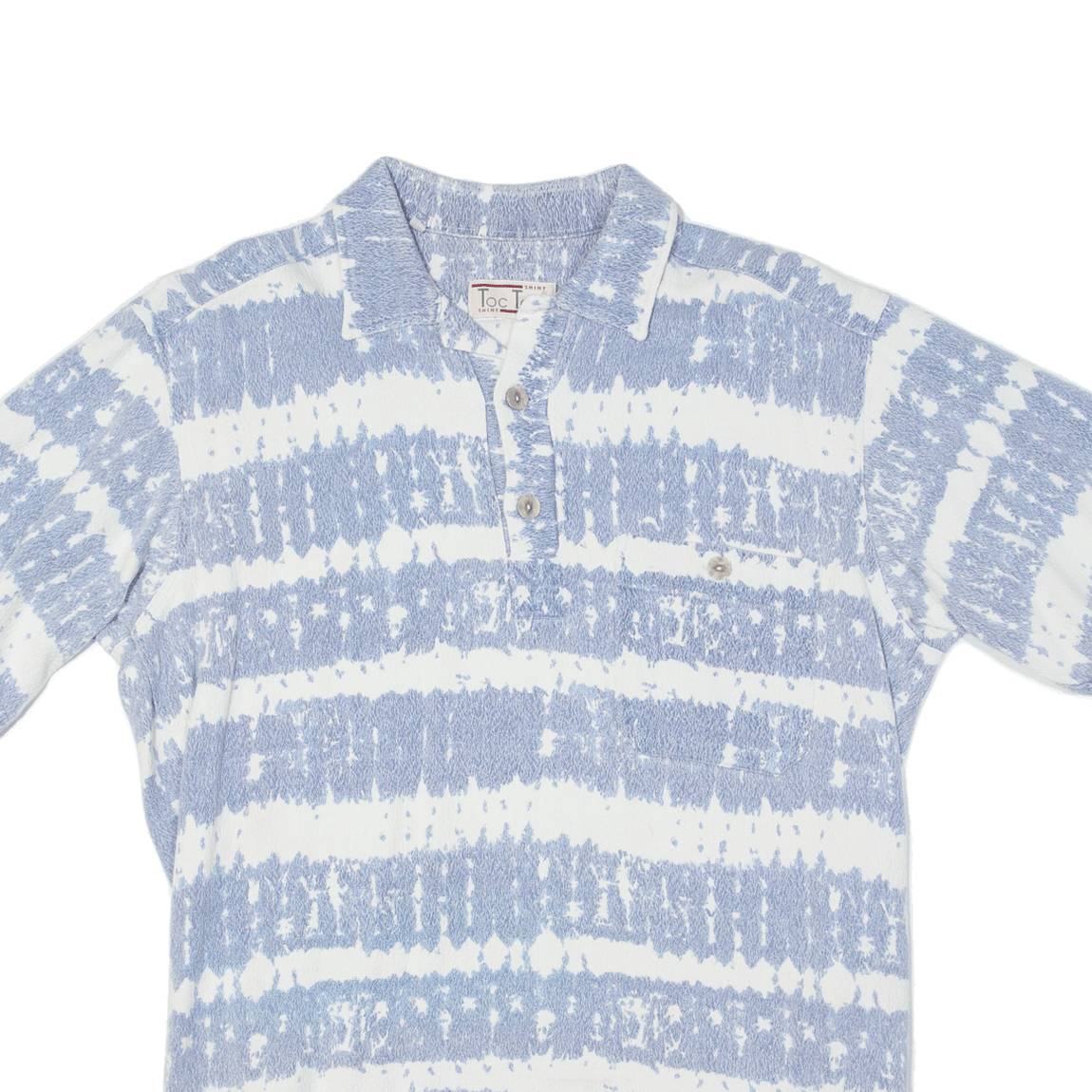 TOC TOC Mens Shirt Blue Crazy Pattern S