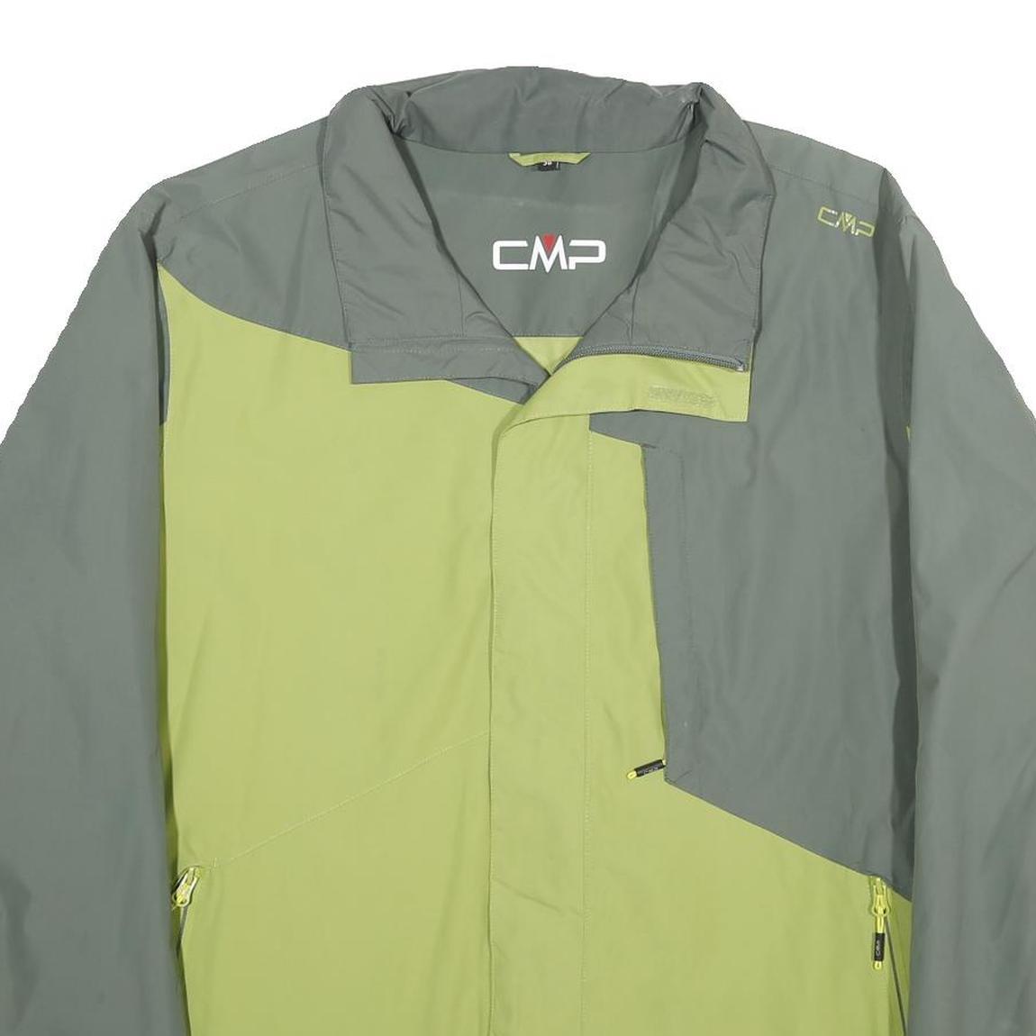CMP Mens Green & Grey Outdoor Zip Jacket 2XL Polyester Lightweight Activewear