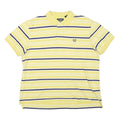 CHAPS Mens Yellow & Navy Striped Polo Shirt XL Cotton Blend Classic Fit