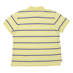 CHAPS Mens Yellow & Navy Striped Polo Shirt XL Cotton Blend Classic Fit