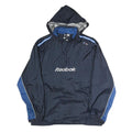 REEBOK Mens Navy Blue Lightweight Hooded Zip Jacket Polyester L Sporty Track