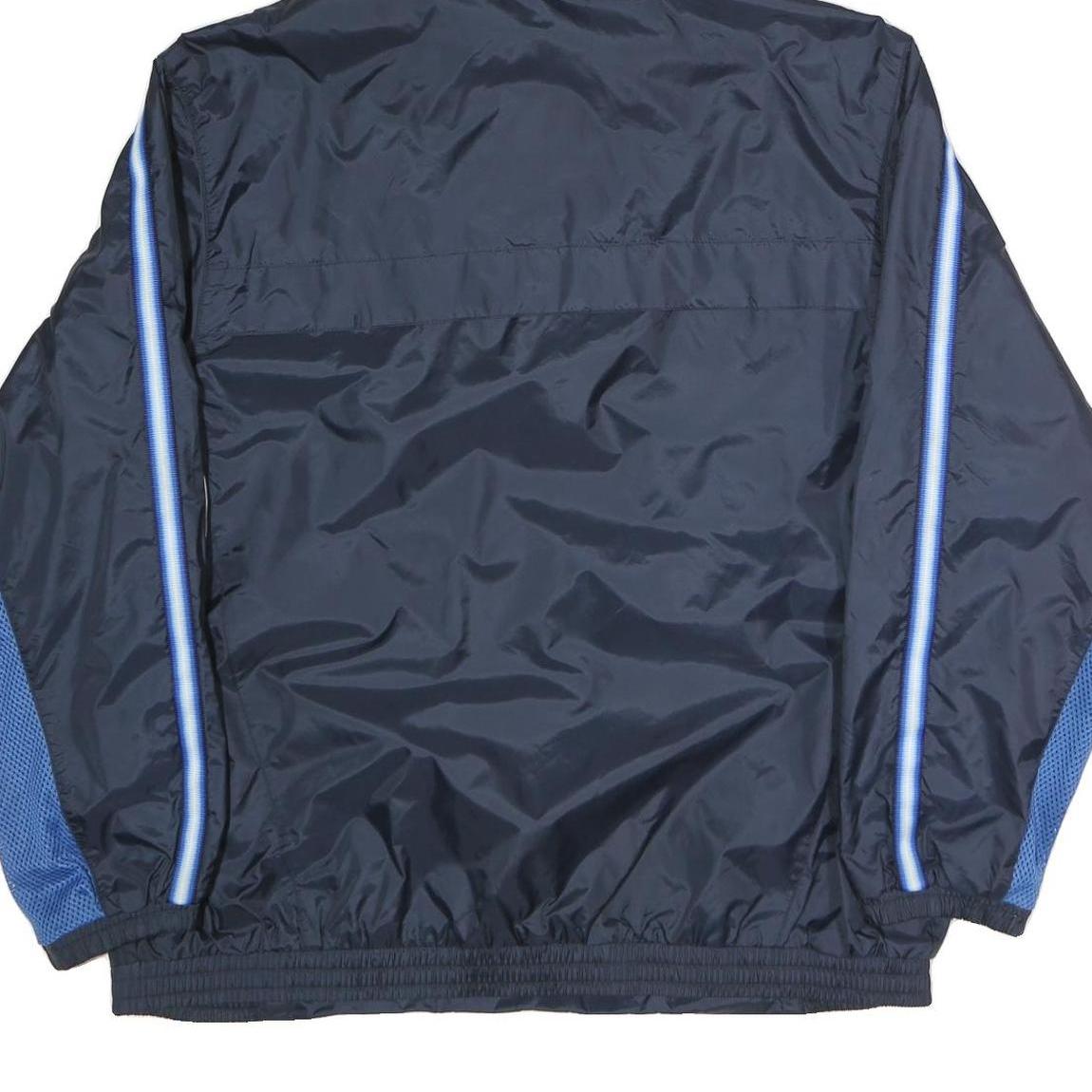 REEBOK Mens Navy Blue Lightweight Hooded Zip Jacket Polyester L Sporty Track