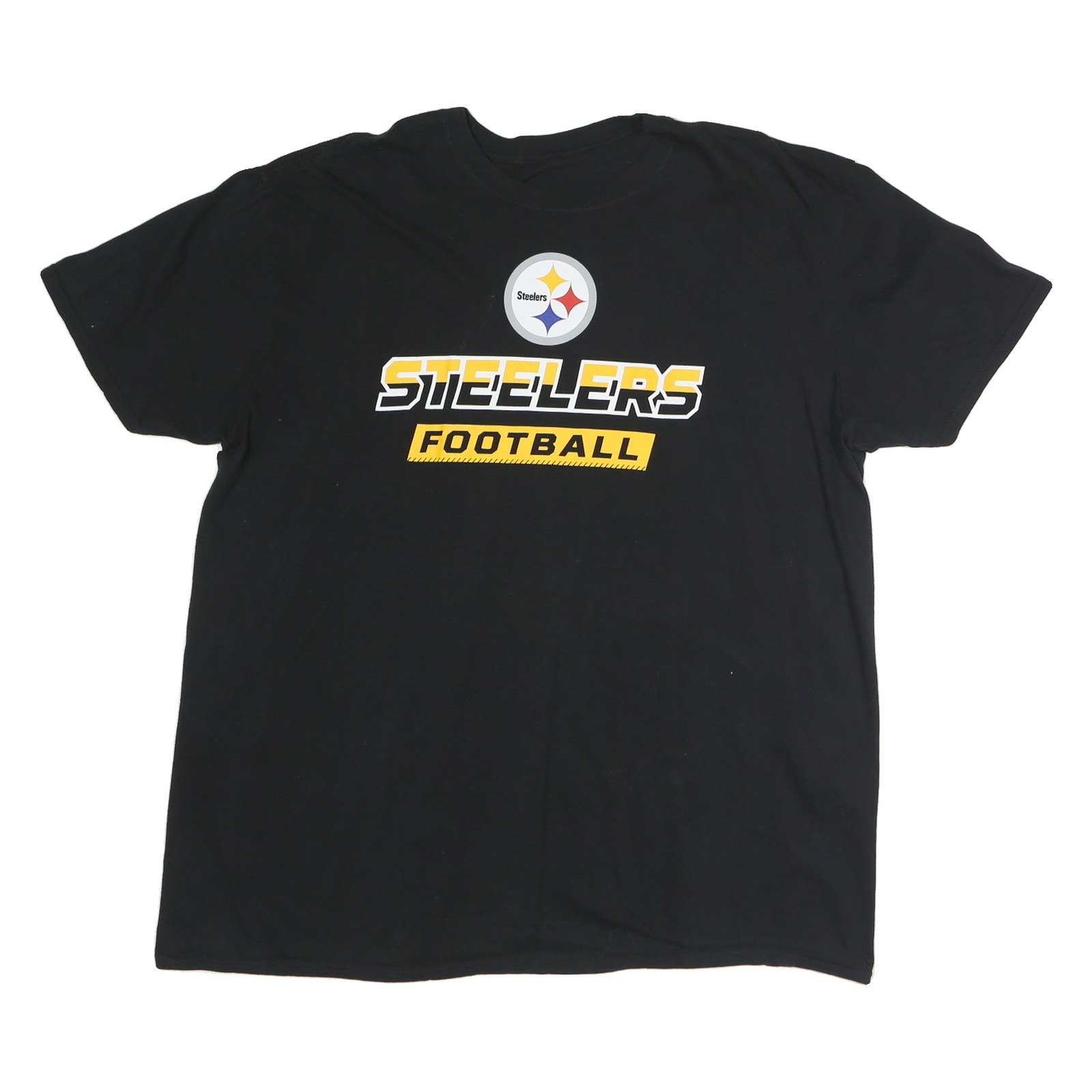 NFL Mens Black Steelers Football Graphic T-Shirt XL Short Sleeve Crew Neck
