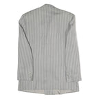 Mens Grey Button Jacket M Polyester Blend Striped Classic Fit Formal Blazer