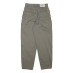 HIS Womens Cotton Blend Khaki Relaxed Tapered Trousers W26 L27 Casual Fit Zip