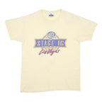 WARNER BROS Mens Cream Stage 16 Graphic T-Shirt L Short Sleeve Crew Neck Retro