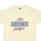 WARNER BROS Mens Cream Stage 16 Graphic T-Shirt L Short Sleeve Crew Neck Retro