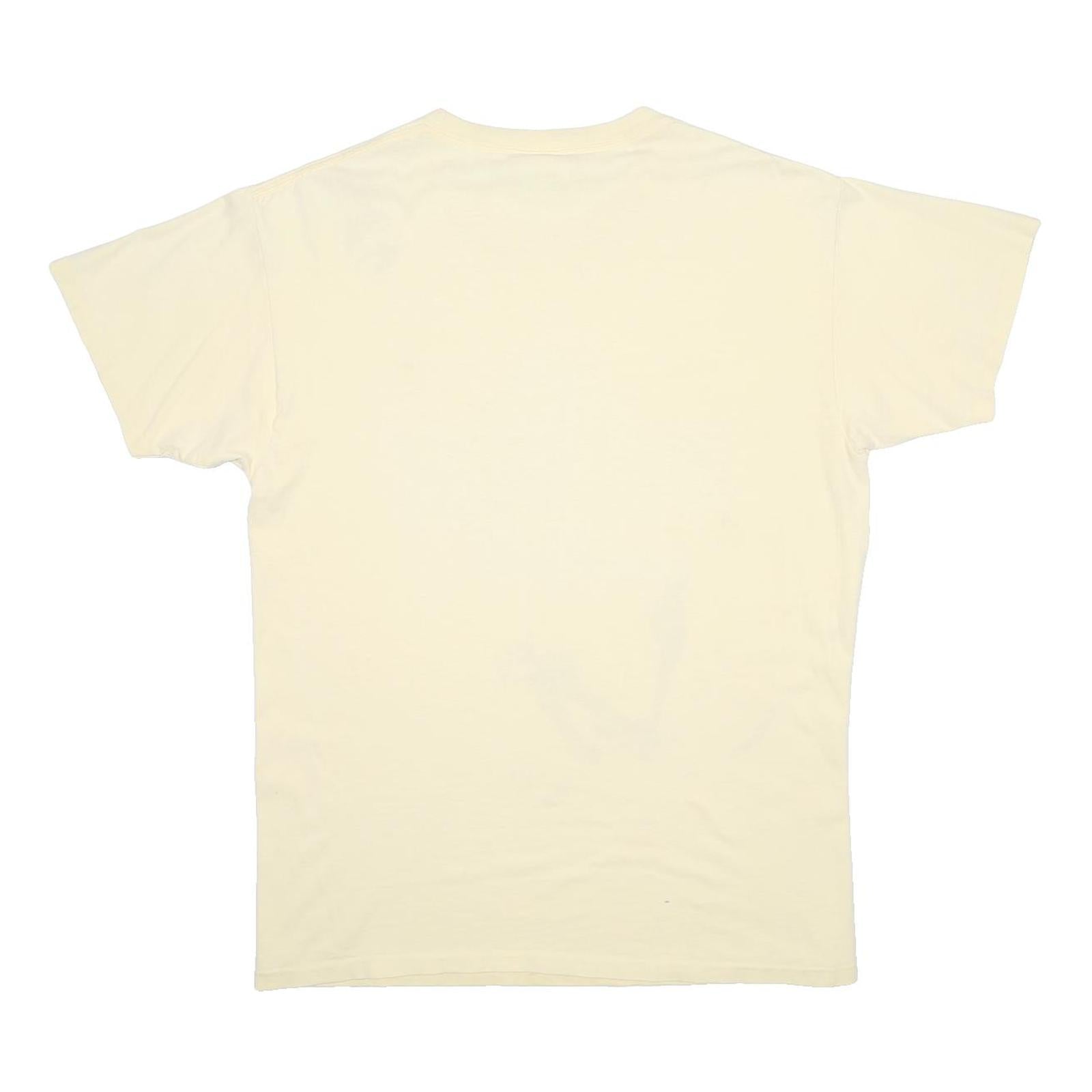 WARNER BROS Mens Cream Stage 16 Graphic T-Shirt L Short Sleeve Crew Neck Retro