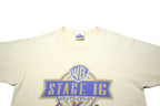 WARNER BROS Mens Cream Stage 16 Graphic T-Shirt L Short Sleeve Crew Neck Retro