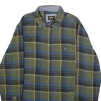 LEE Mens Blue & Green Check Shirt M Casual Cotton Long Sleeve Button Closure
