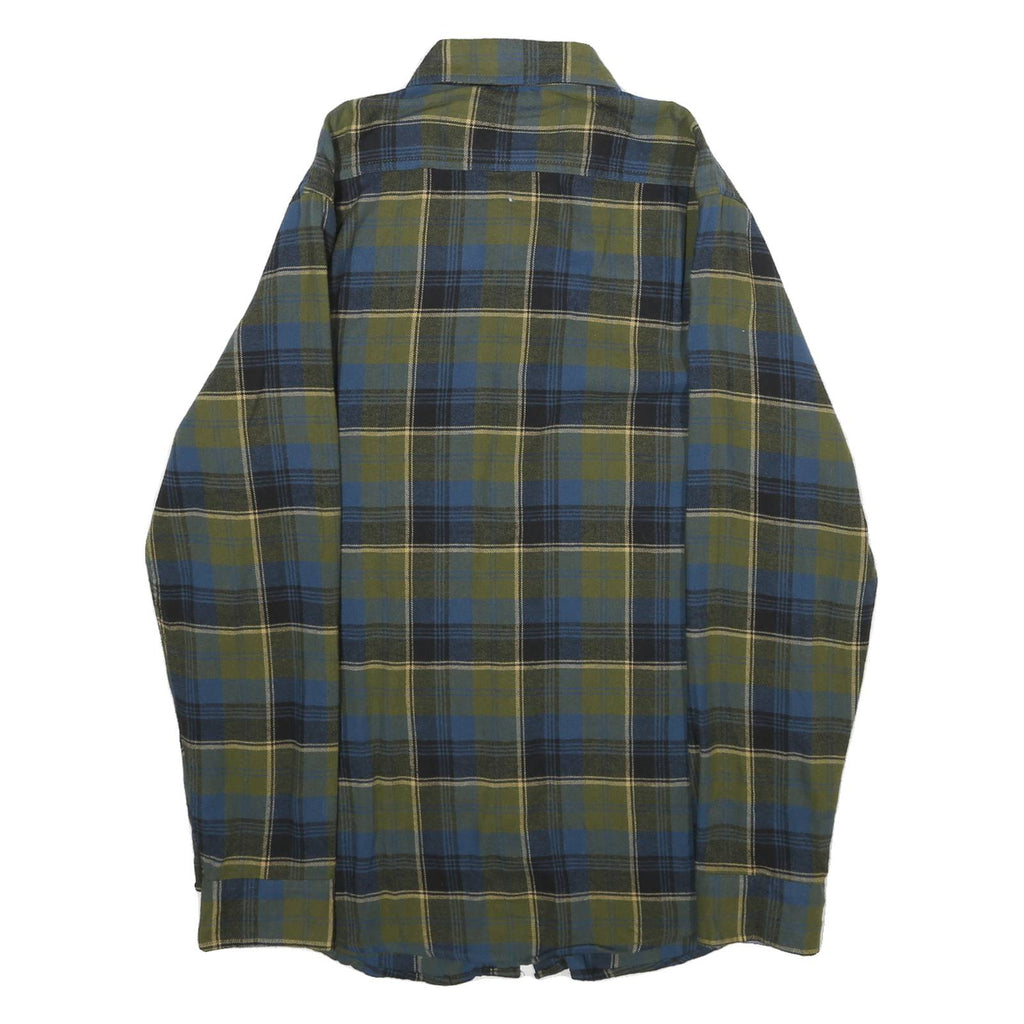 LEE Mens Blue & Green Check Shirt M Casual Cotton Long Sleeve Button Closure