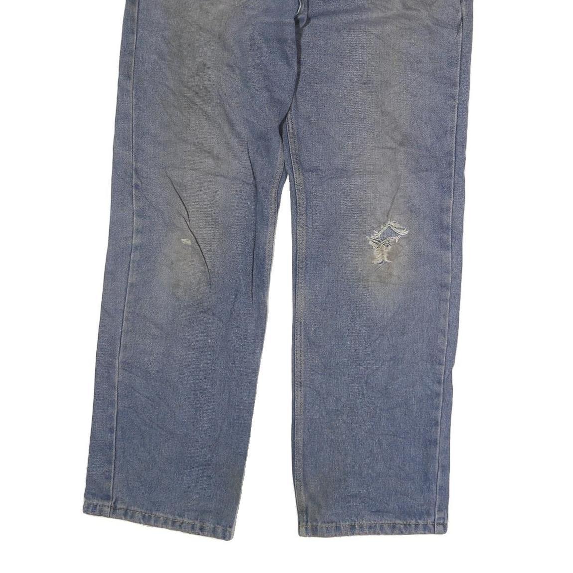 DICKIES Mens Jeans Blue Regular Straight Denim Medium W38 L35 Zip Cotton