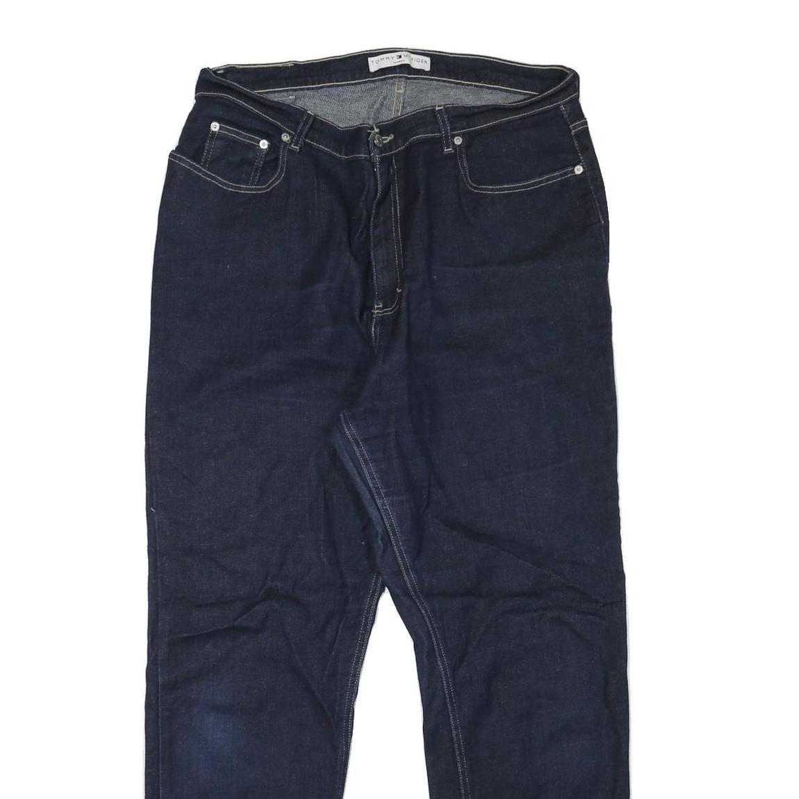TOMMY HILFIGER Womens Jeans Blue Relaxed Straight Denim Dark W34 L31 Classic Zip