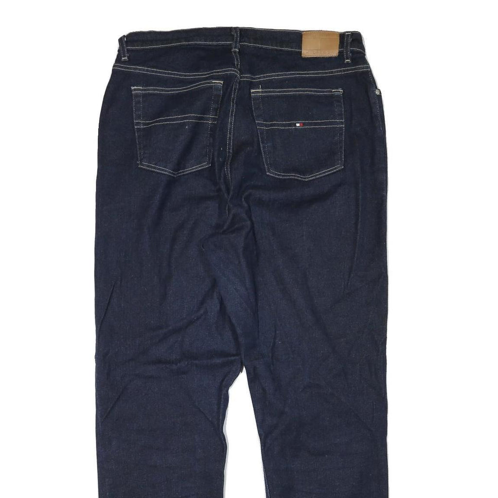 TOMMY HILFIGER Womens Jeans Blue Relaxed Straight Denim Dark W34 L31 Classic Zip