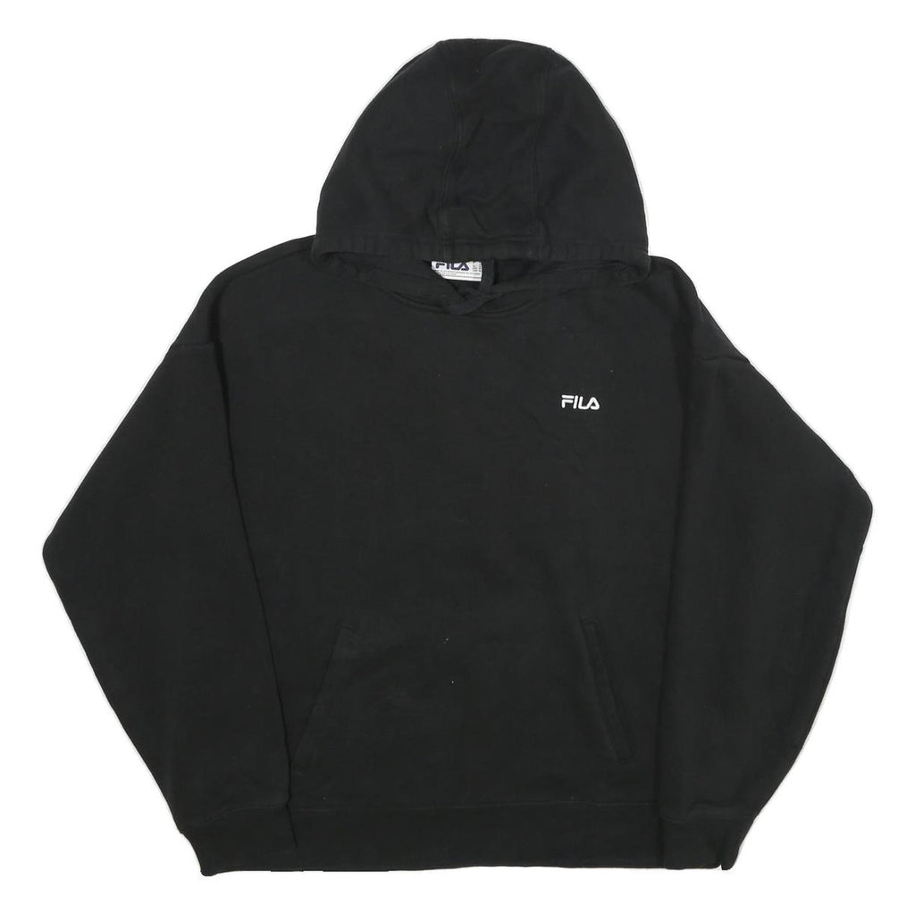 FILA Womens Black Pullover Hoodie XL Cotton Blend Casual Sportswear