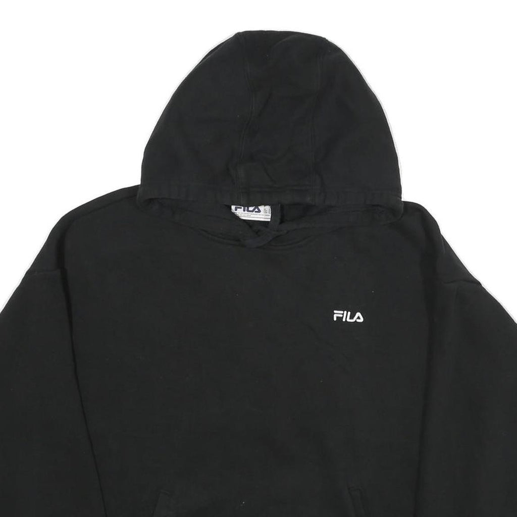 FILA Womens Black Pullover Hoodie XL Cotton Blend Casual Sportswear