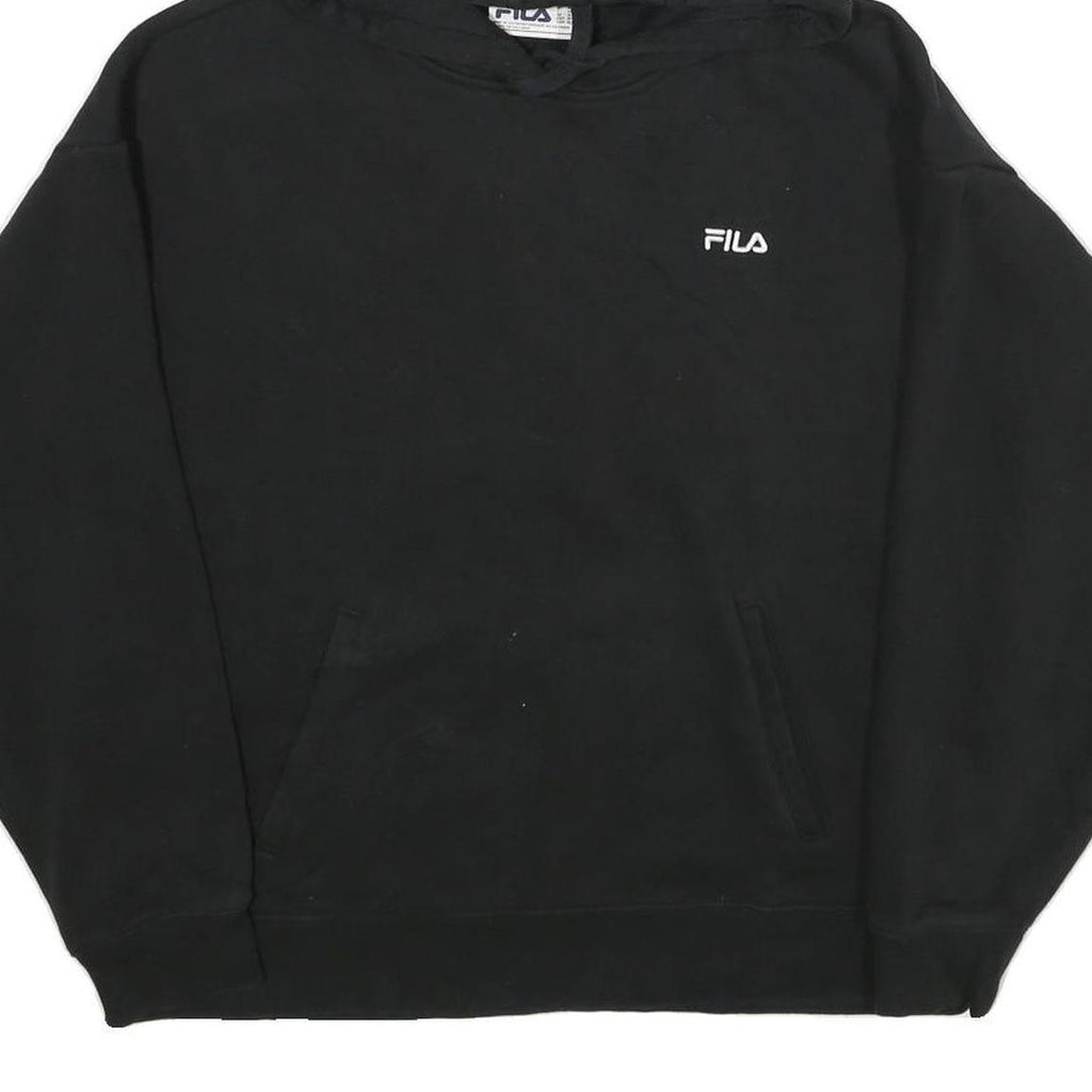 FILA Womens Black Pullover Hoodie XL Cotton Blend Casual Sportswear