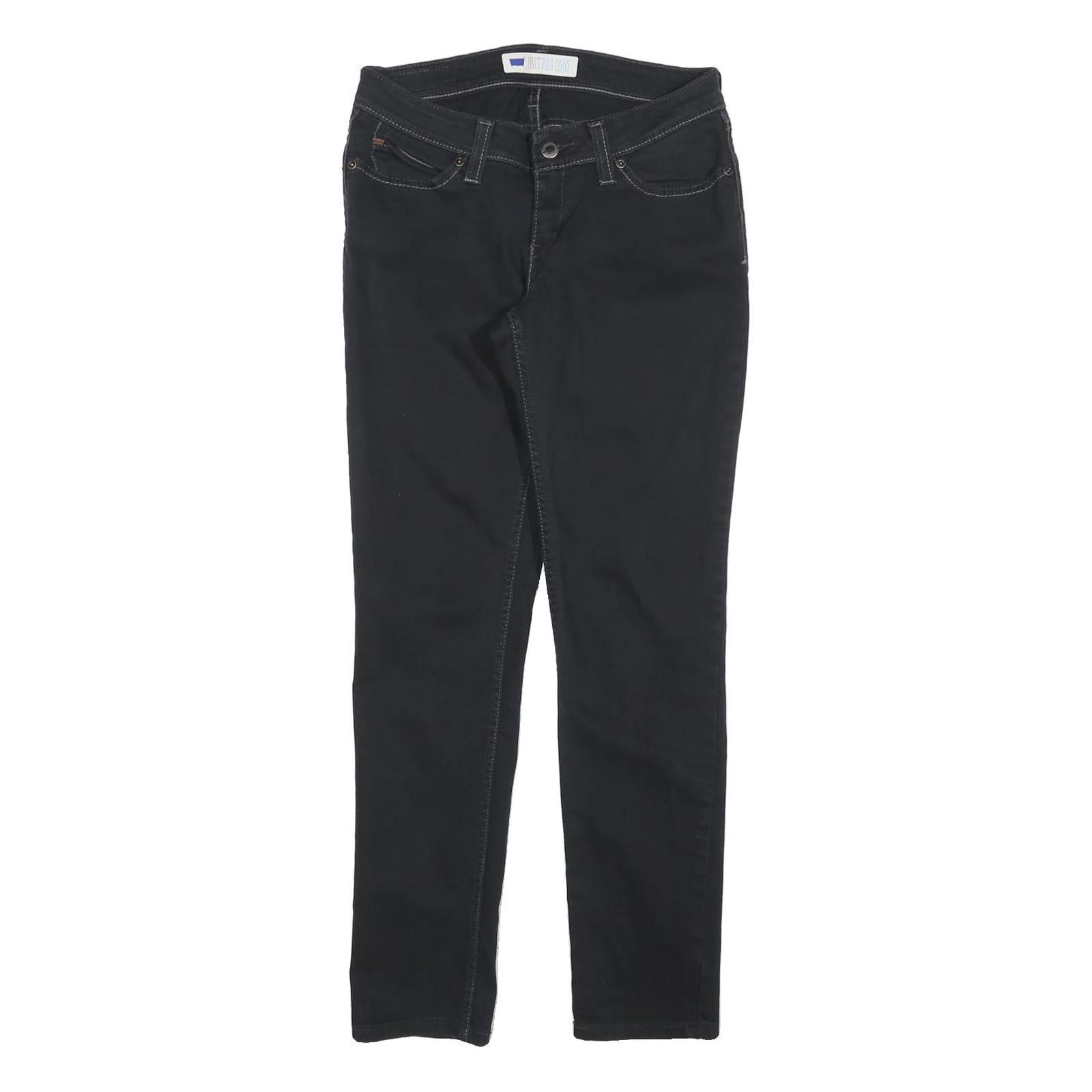 LEVI'S Womens Jeans Black Slim Skinny Denim W28 L30 Classic Zip Fastening