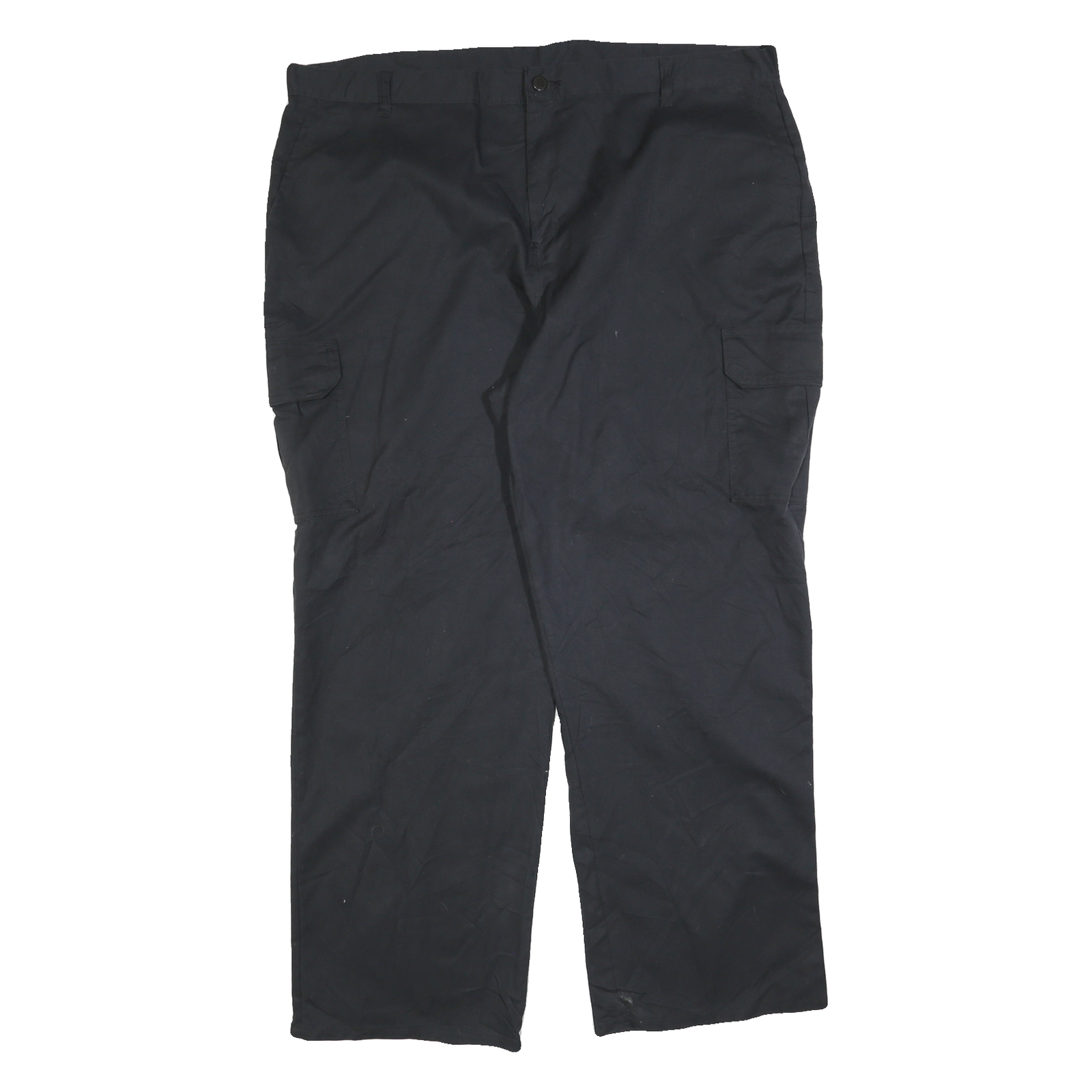 DICKIES Mens Cotton Blend Black Regular Straight Trousers W44 L32 Workwear Cargo