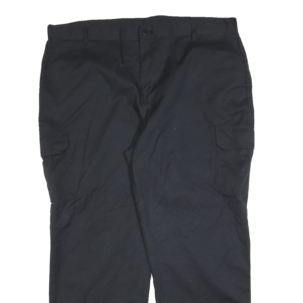 DICKIES Mens Cotton Blend Black Regular Straight Trousers W44 L32 Workwear Cargo