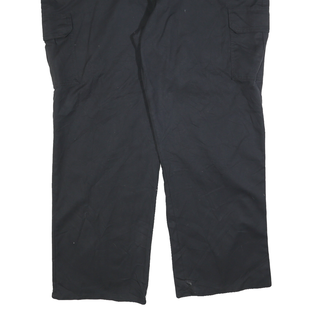 DICKIES Mens Cotton Blend Black Regular Straight Trousers W44 L32 Workwear Cargo