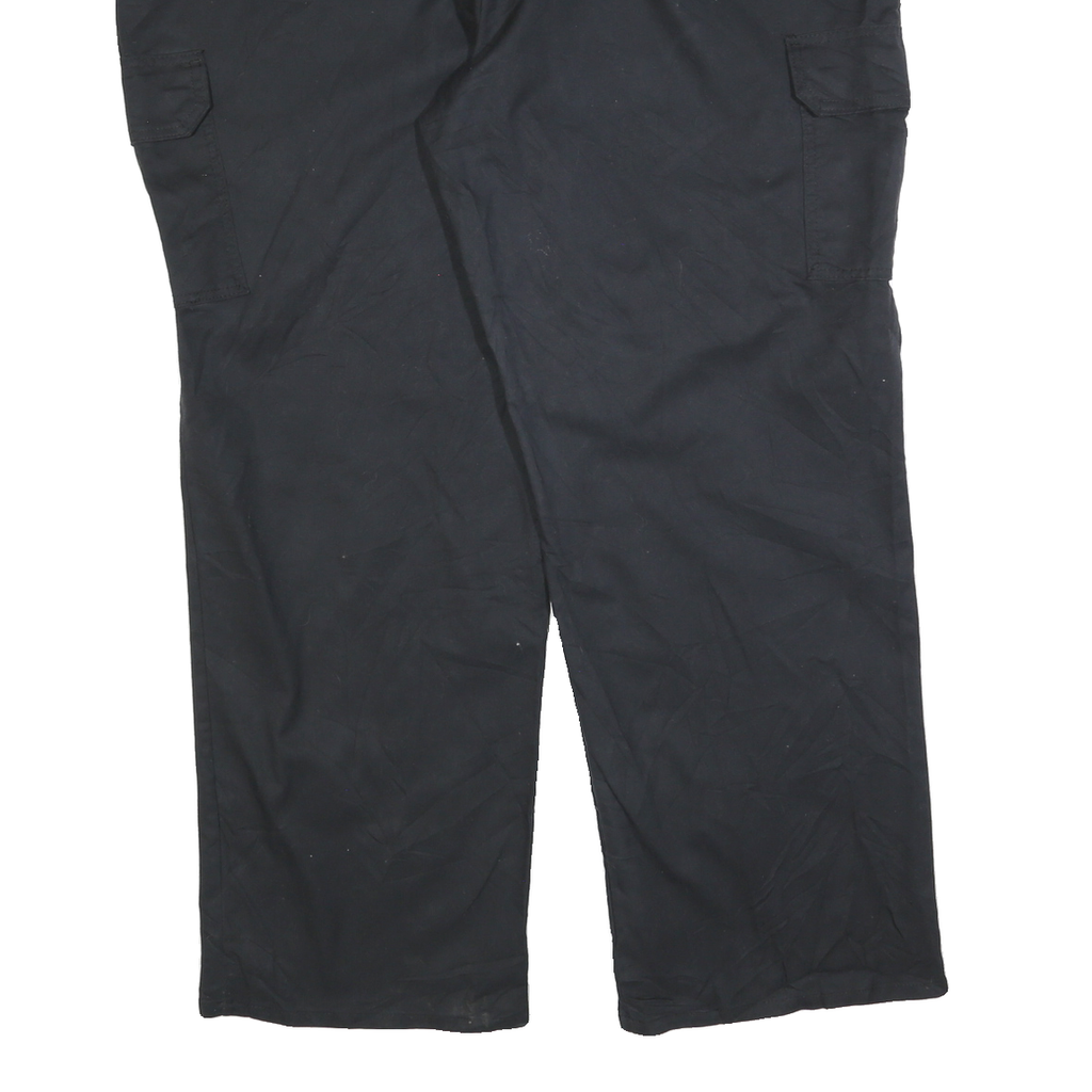 DICKIES Mens Cotton Blend Black Regular Straight Trousers W44 L32 Workwear Cargo